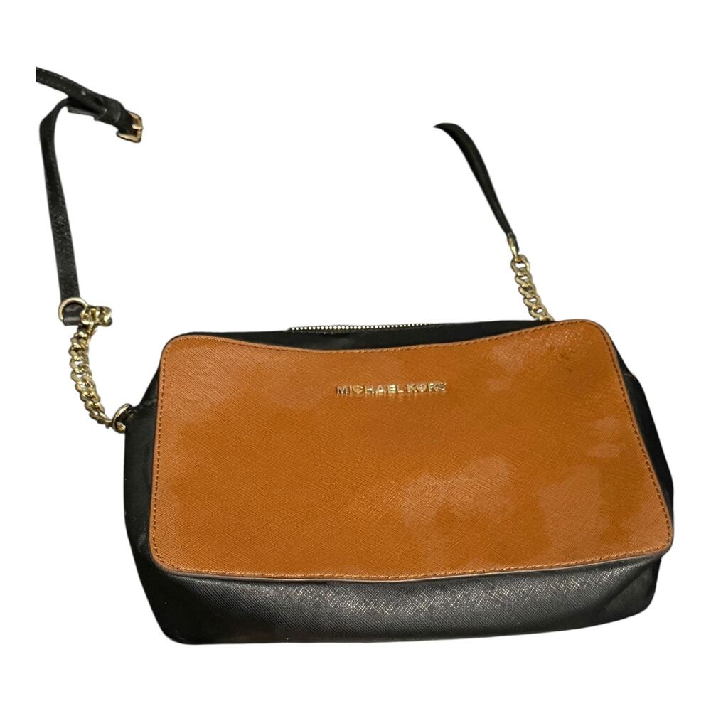 Michael Kors Jet Set Item East West Chain Crossbody Bag Jasmine Yellow/Brown - Picture 4 of 8